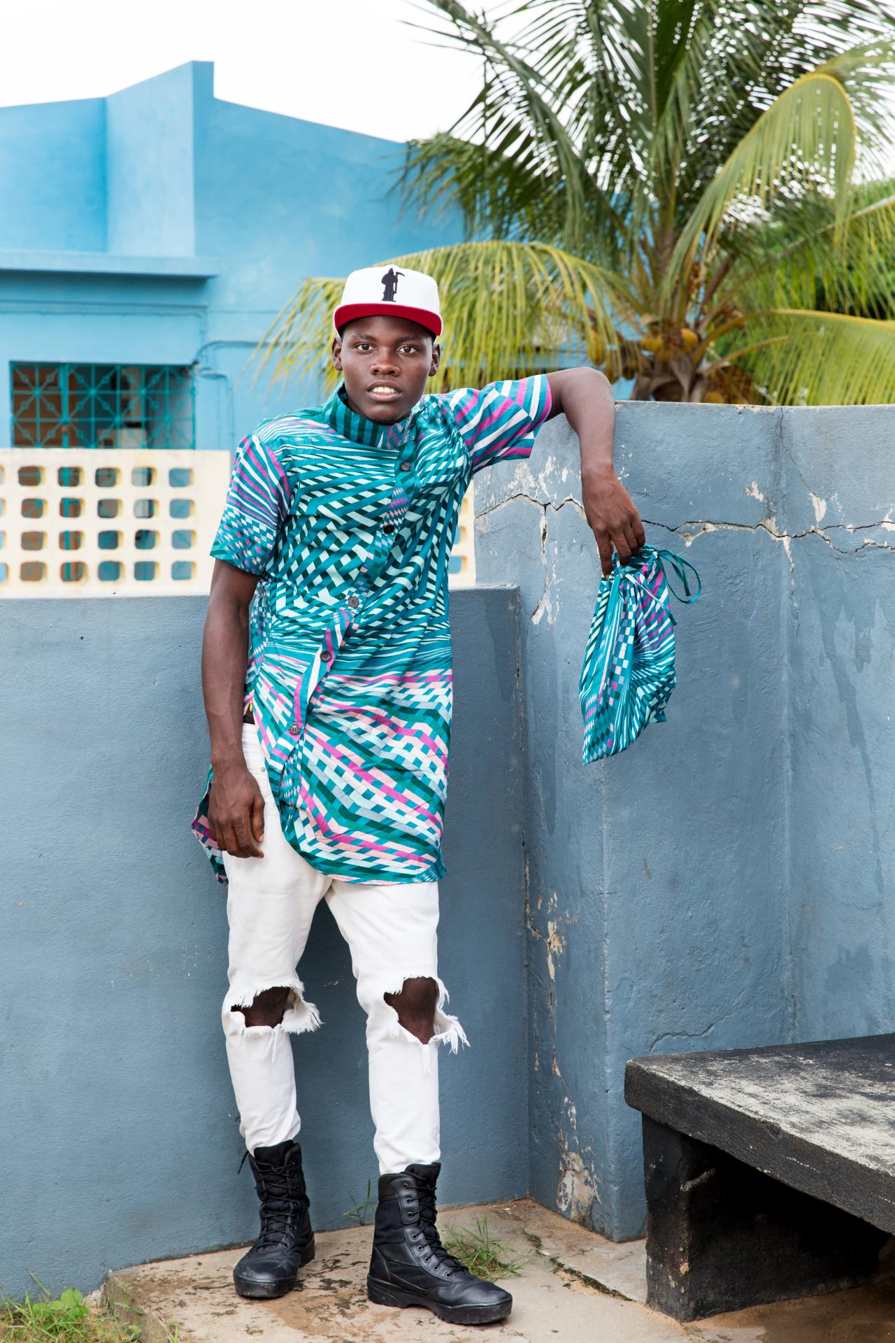 Eduardo, 20 works as a model and an R&B artist. In his music he dresses topics such as love and his country’s history. He’s called Africano by his friends for his love for wax prints.