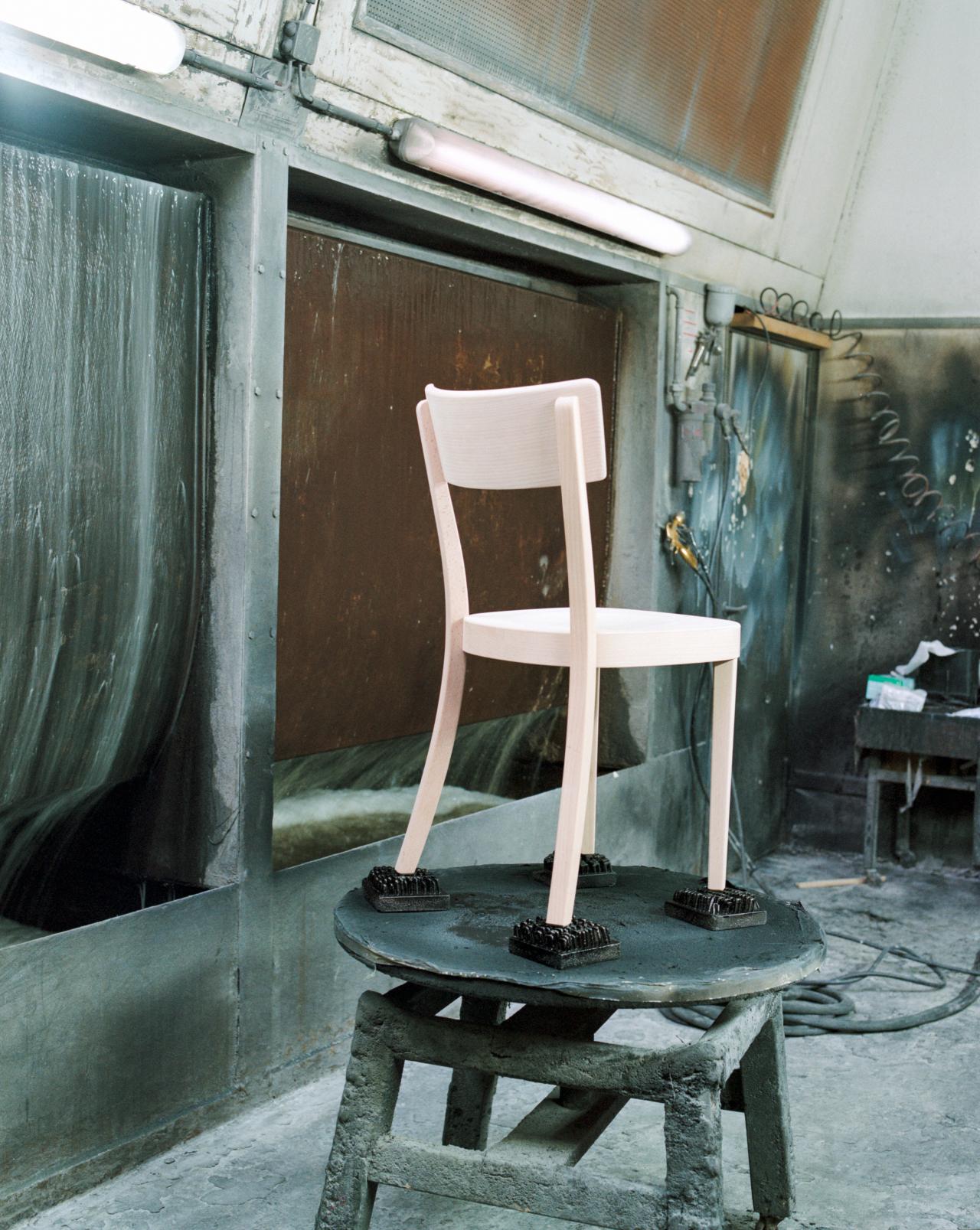 Chair on stool