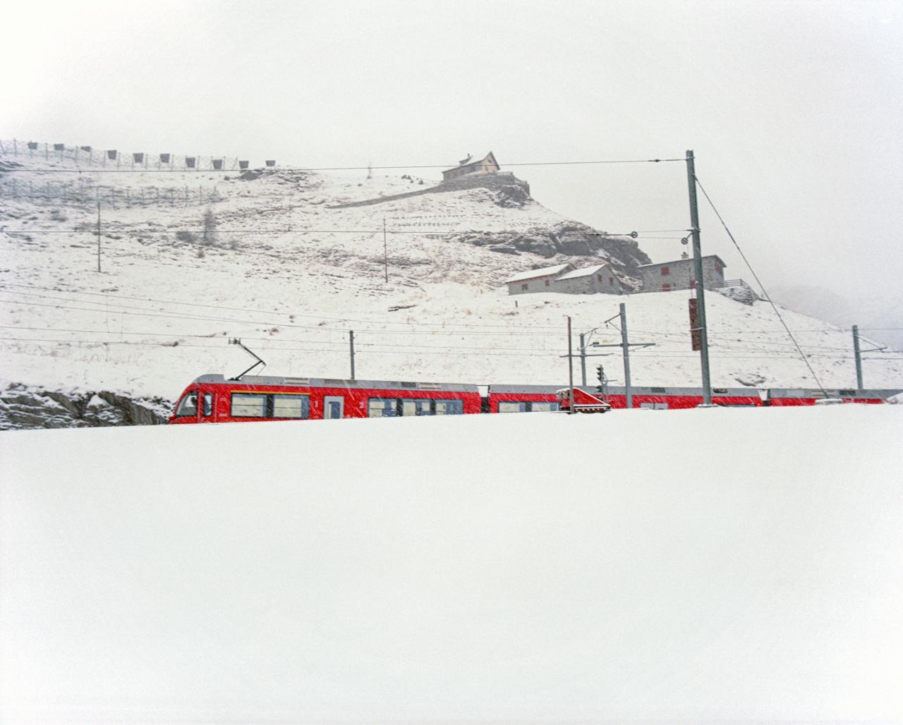 train in snow